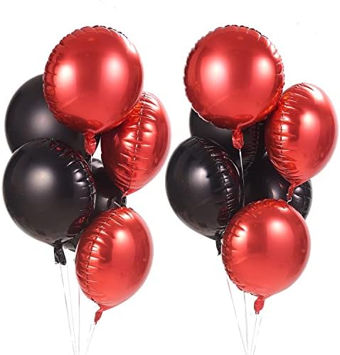 Balões de 18 polegadas em volta de Mylar, 10pcs de balões de hélio de hélio preto de 10pcs para decoração de festa
