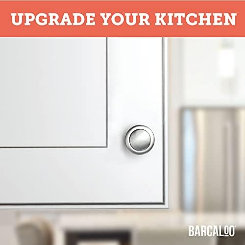Botões de armário de cozinha de níquel de cetim de barcaloo - alças de gaveta redonda - 10 pacote de hardware de armário de cozinha