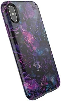 Speck Products Presidio Inked iPhone XS/iPhone X Case, Galaxyfloral/Cala Purple