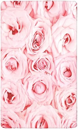 Mini folhas de berço com tema de rosa, mini-berço portáteis lençóis de berço de fabricação de material Ultra Soft para menina ou menino, 24 x38, multicolor