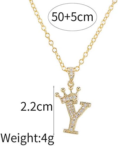 Colares de pingentes iniciais da coroa para Lady 26 Letras Chain Chain Colar Alphabet Inlaid Zircon Fashion Jewelry Moda
