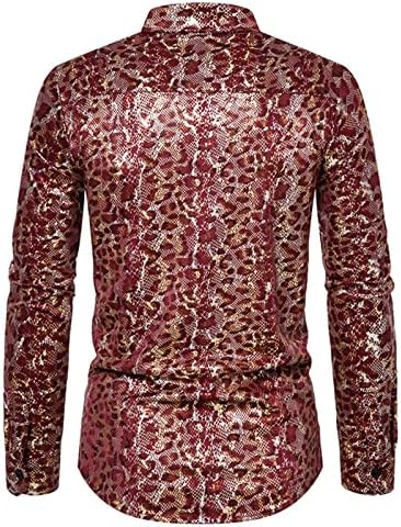 Blusa masculina Tops de moda FOIL FOIL Button Fechar lapela de manga longa Casual Cirtas de Cardigan para festa