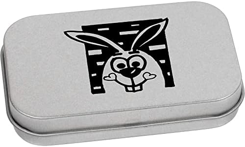 Azeeda 'Sorrindo Rabbit' Metal Articled Stationery Tin/Storage Box