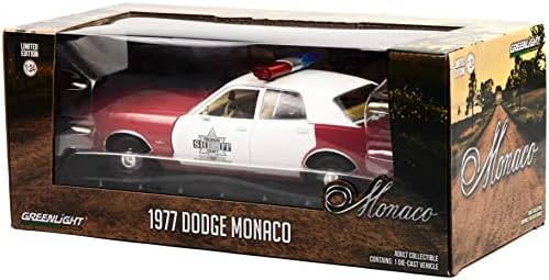 1977 Polícia de Mônaco Vermelho e Branco Finchburg County Sheriff 1/24 Modelo Diecast Model Car by Greenlight 84106