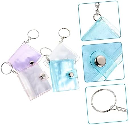 Álbum de foto do MagicLulu 4pcs Keychain Picture Stand Stand Travel Foto Album Blank KeyChains Foto Álbum keyring Picture