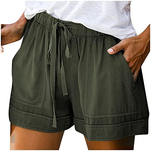 Shorts de moto de cintura alta feminina shorts de verão de shorts elásticos estampados no verão calças de bicicleta de cordão casual