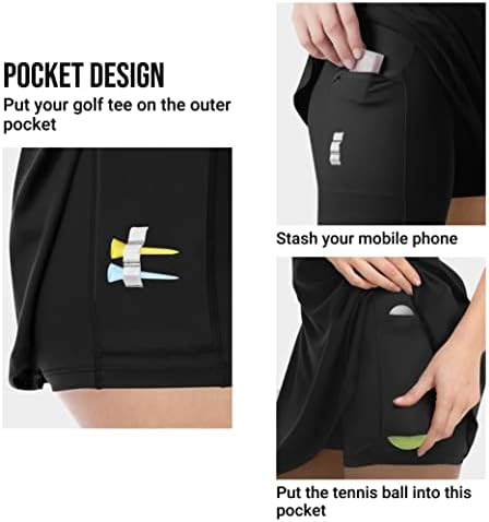 Vestido de tênis de treino feminino com shorts embutidos e roupas atléticas de golfe de sutiã para exercícios