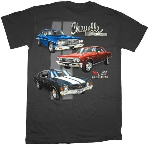 1964 a 1972 Chevy Chevelle SS T -shirt algodão - cinza por vestuário quente