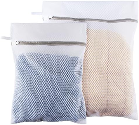 Sacos de lingerie com favo de mel com loop suspenso- 2pack+malha sacos de lavanderia para delicados com zíper sem ferrugem