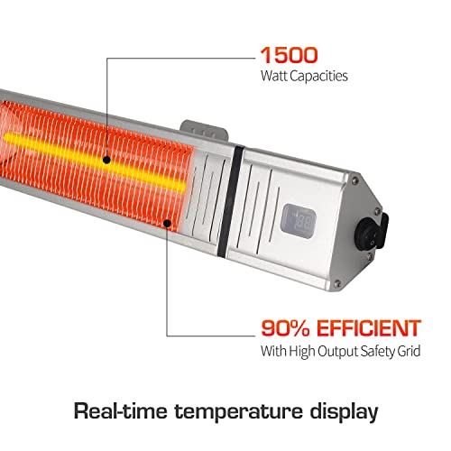 Aquecedor de pátio Humsure - aquecedor infravermelho externo e interno, aquecedor montado na parede usando tecnologia de