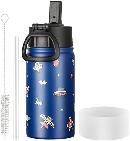 Garrafa de água semzozo -água com palha, garrafa de água infantil com largura de palha de alça ampla e largura garrafa