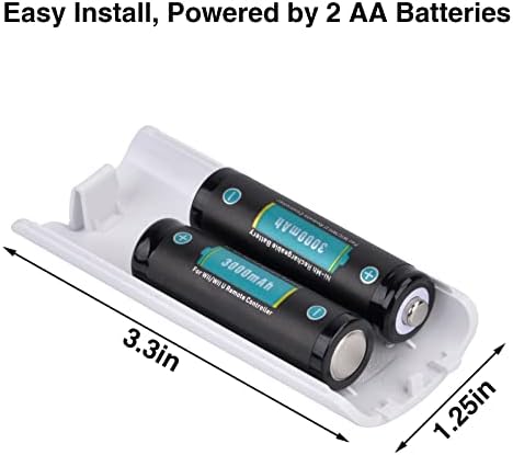 Uwayor Wii Bateria recarregável, estação de carregador de 4 polegadas com 2 baterias Indicador de LED de cabo de carregamento USB