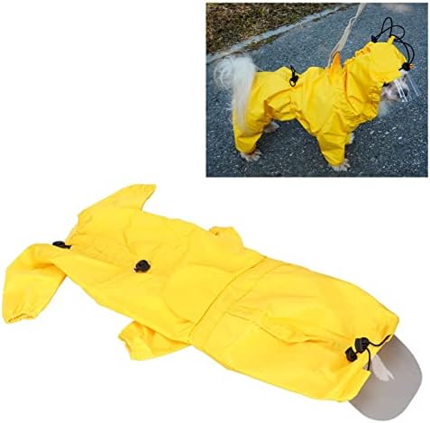 Capa de chuva de capa de gfrgfh cachorro, capa de chuva de cães à prova d'água ajustável para cães, com tira refletiva para cães de