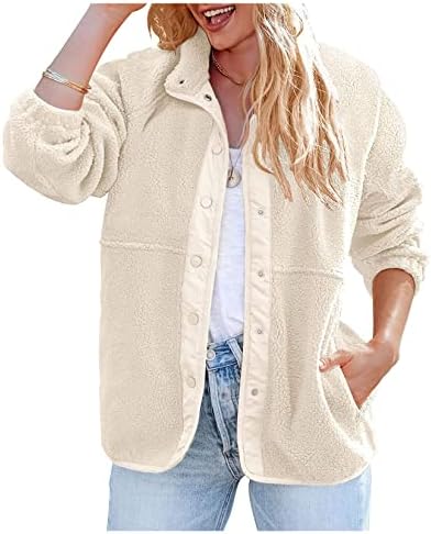 Casacos xydaxin para mulheres casuais jaqueta de lã quente e macio de casaco grosso fora de roupa com bolsos