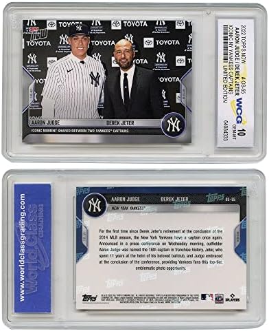2022 Topps agora Aaron Judge e Derek Jeter icônico NY Yankees Capitães Cartão OS55 - GEM GEM MINT 10