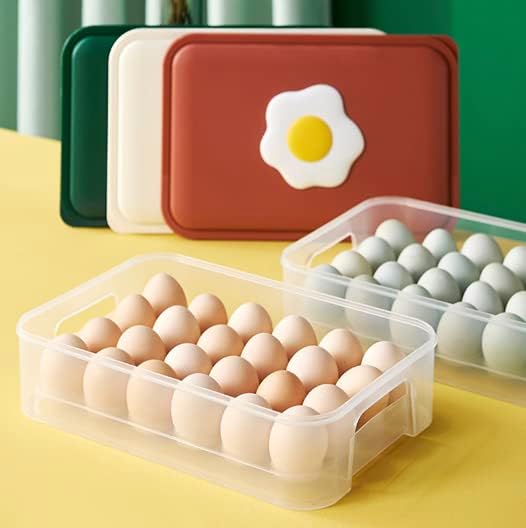 Bandeja de ovos modernos e coloridos para armazenar até 24 duas dúzias de ovos - Ótimo item diário da cozinha - presente de inauguração