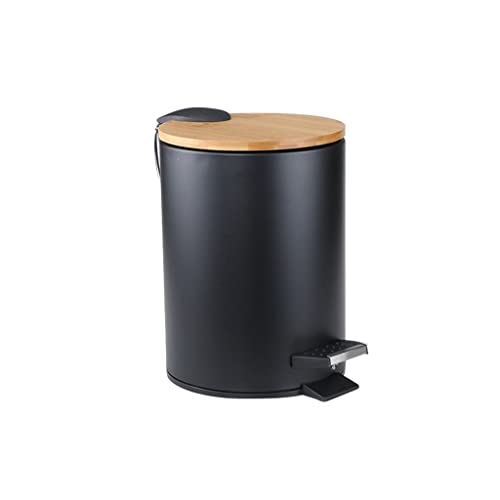 Xbwei 3/5l Lixo de giro de madeira pode lixo lixo lixo lixo Organizador do recipiente para o escritório da cozinha do banheiro