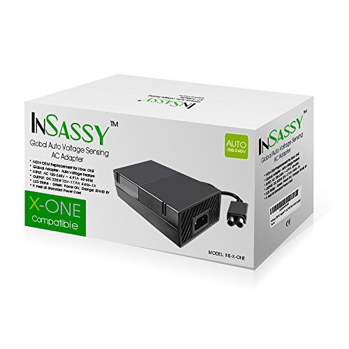 Insassy CA adaptador ADAPTADOR DO ADAPTADOR CANTO PARA Xbox One - Kit de acessório de carregador de substituição com cabo - AC 100-240V