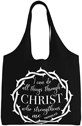Ghbc eu posso fazer todas as coisas através de Cristo que me fortalecem sacolas de lona