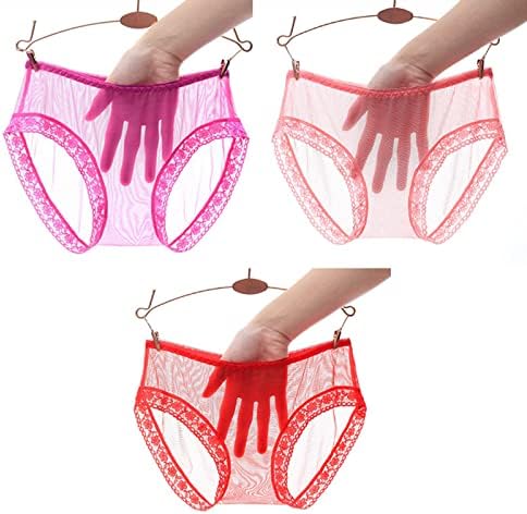 IIUS Pantagem de malha pura para mulheres travessuras por sexo veja através de roupas íntimas tangas boyshort soft briefs malha renda os descolados