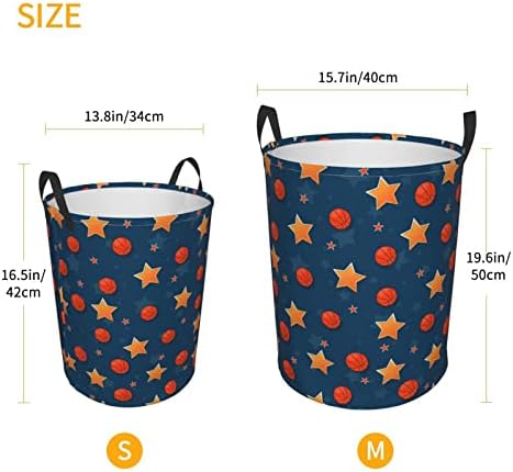 Lavanderia de basquete cestas de lavanderia dobrável com alças cesto de roupas dobráveis ​​sujas cesta de lavanderia redonda cesta
