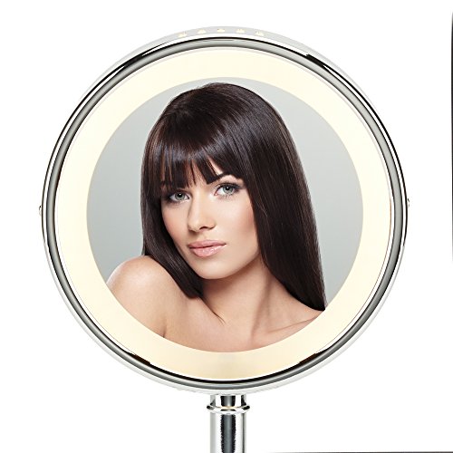Conair espelho de maquiagem iluminado de dupla face - espelho de maquiagem iluminado; Ampliação 1x/5x; Acabamento cromado polido