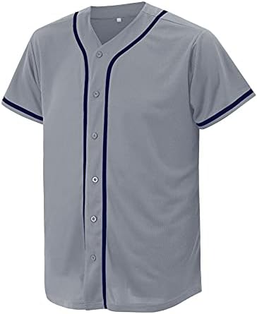Jersey de beisebol para homens e mulheres, camisas de beisebol para camisa de botão personalizada, uniformes esportivos de hip hop