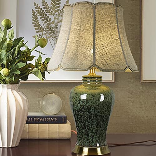 Luminária de mesa de cerâmica americana LXXSH, lâmpada de cabeceira do quarto, sala de estudo da sala de estar, lâmpada de