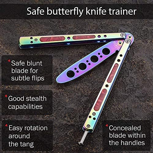 Pacote de 2 itens - treinador de faca de borboleta Balisong Trainer - Pratique facas de borboleta - faca de borboleta