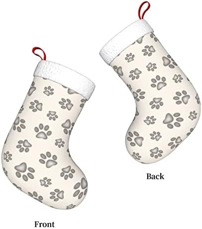 Pata de cachorro cutedwarf impressa meias de natal de Natal ornamentos de lareira lareira meia meias de 18 polegadas de 18 polegadas