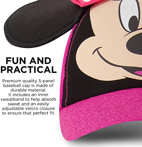 Capace de beisebol da Disney, Minnie Mouse Orends Ajustável Criança 2-4 ou Chapéus para crianças 4-7