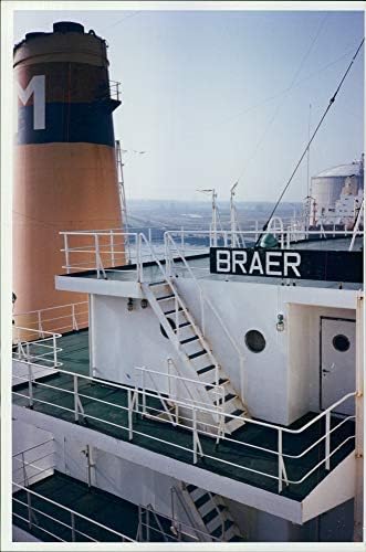 Foto vintage do desastre de petróleo Braer.