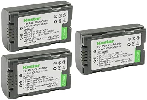 Substituição de bateria CGR-D08 KASTAR 3-PACO para Panasonic NV-DS37, NV-DS38, NV-DS50, NV-DS55, NV-DS60, NV-DS65, NV-DS68, NV-DS77,