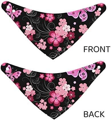 Pet Bandana Bandana Dark-Floral-Flowers-Butterflies Soft Puppy Cat Sconstable Diário Lenço pequeno