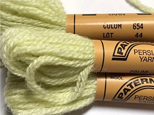 Paternayan Behithitel 3-Bly Wool Yarn-Color-654-ALIVE LIGHT GREEN-LIGHT-2 MINI 8- YDS SKEINS COM ESTA LISTAÇÃO
