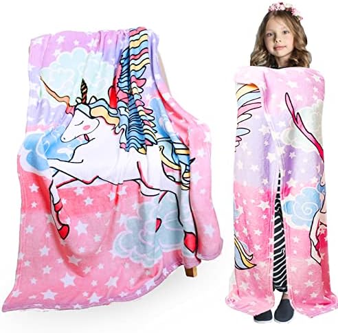 Boopbeep Unicorns Gifts for Girls Unicorn brilho no cobertor escuro e unicórnio decoração