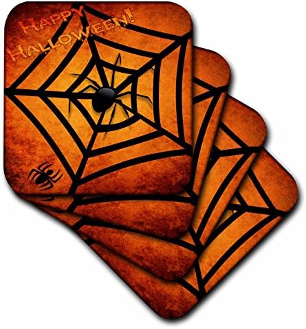 3drose cst_24192_3 aranhas em montanhas-russas de azulejo-cerâmica de Halloween, conjunto de 4