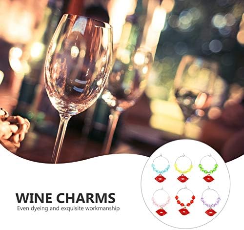 Drink Markers Lips Red Lips Wine Glass Ring Charms Tags Cálice Marcadores de vinhos Vinho Fuckle Favors Favors de