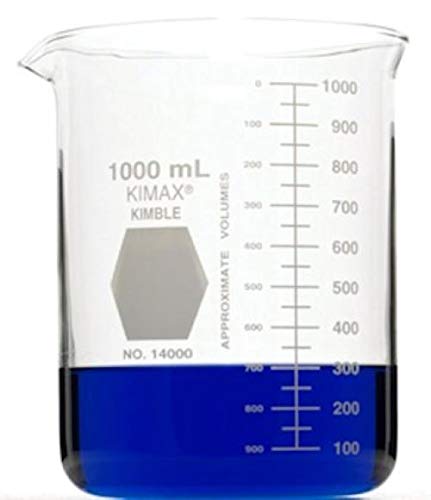 DWK Life Sciences 14000-1000 Kimax Baixa forma Griffin Beaker, capacidade de 1000 ml, pacote de 6