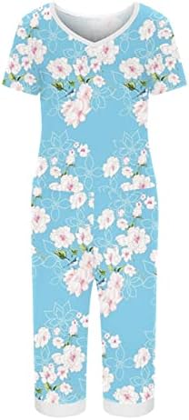 Calças femininas definir calças florais de impressão gráfica de algodão conjunto para adolescentes garotas de verão
