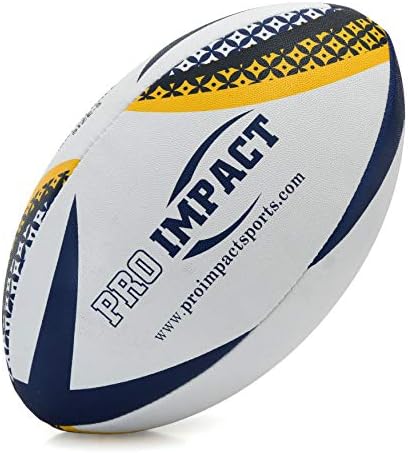 Bola de rugby de correspondência Pro Impacto - Bola de grau profissional, de serviço pesado e durável - Ideal para fósforos longos e cores de jogo 5 cores variadas