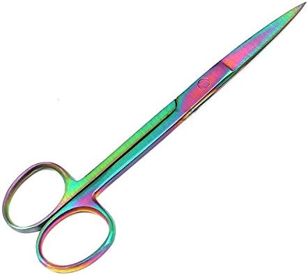 ODONTOMED2011® Multi Titanium Color Rainbow Scissor Scissor Sharp/Sharp 5,5 Aço inoxidável reto Aço ramo -íris Scissor ODM