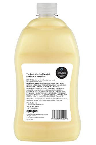Basics Liquid Hand Sabão Reabastecer, leite e perfume de mel, triclosan, 56 onças fluidas, pacote de 2