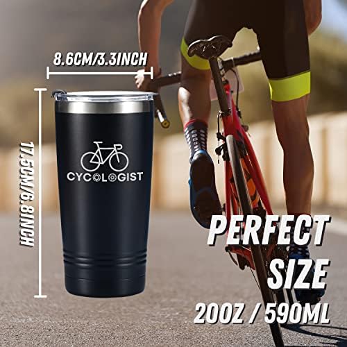 Presentes de ciclistas de motociclistas OneBttl para homens, cilindro, caneca de café para viagens de viagem, entusiastas de bicicletas,