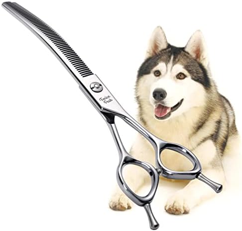 Fenice Peak Dog Helicando tesouras tesouras curvas de desbaste para cães e gatos enfrentam tesouras corporais 440c 7 ''