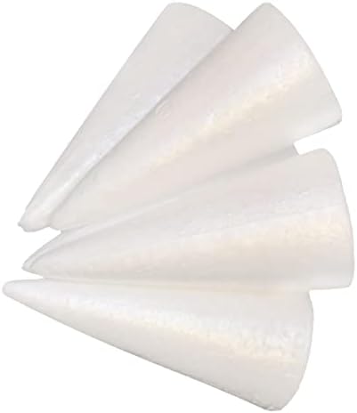 Zhjbd 10 peças Cone Branco Forma da árvore de Natal Materiais de espuma de isopor para crianças Modelagem DIY 100mm
