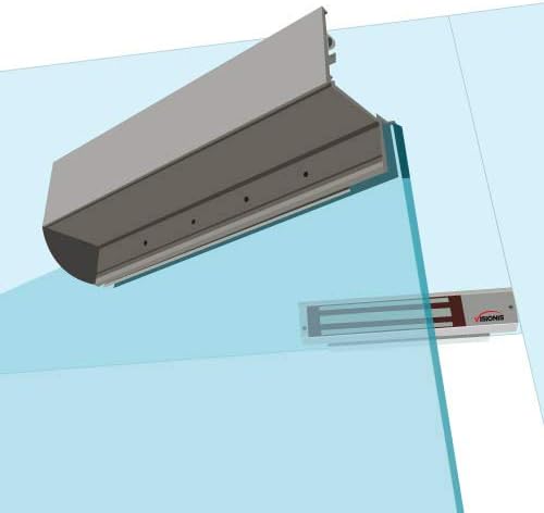 Visionis Vis-Dsu600 Suporte para trava de porta magnética de 600 libras na porta de vidro com moldura de vidro
