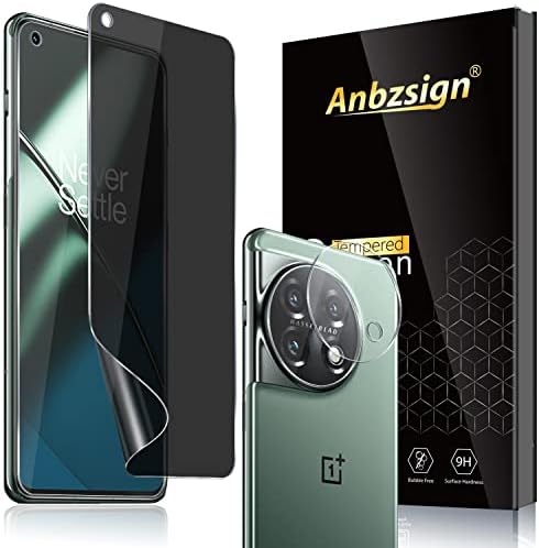 O ANBZSIGN, projetado para o OnePlus 11 5G com o protetor de lente da câmera [2 pacote] e a classe de filme de TPU flexível [2 pacote]