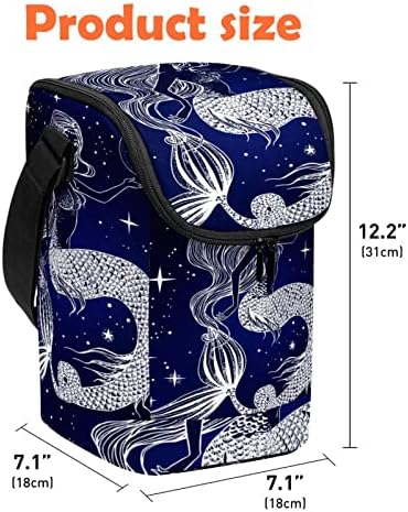 Guerrotkr lancheira Mulheres, lancheira para homens, lancheira para homens, esboço Mermaid Blue Pattern