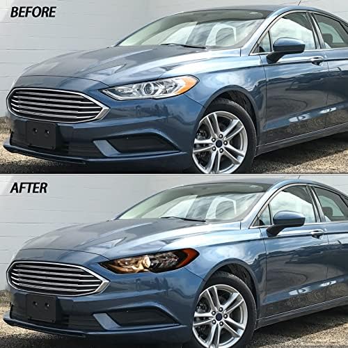 Substituição de montagem de faróis hwlmps halogênio para 2017 2018 2019 2020 Ford Fusion w/Black Bezel & Amber Reflector, sem